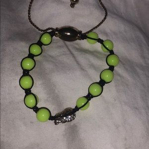 Adjustable skull neon yellow bracelet
